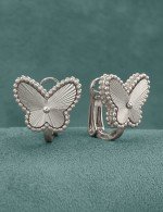 Серьги из белого золота c рубином