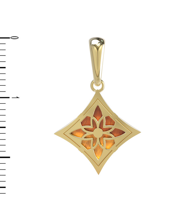 Подвеска из лимонного золота c тигровым глазом