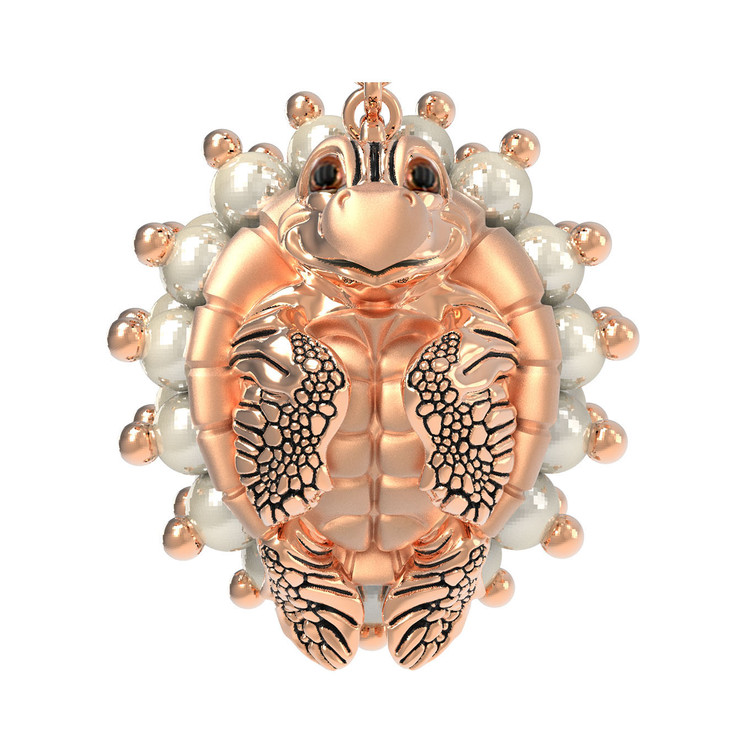 Серьги из золота c эмаль и жемчугом