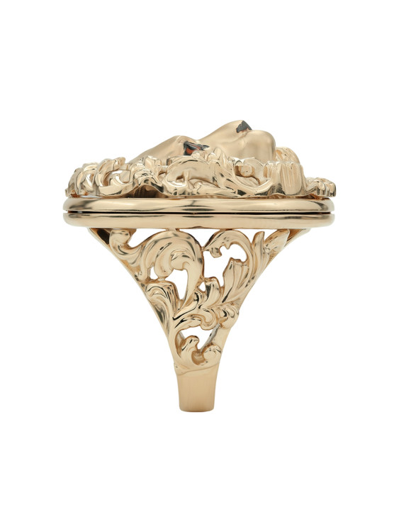 Кольцо из золота c эмаль и ониксом