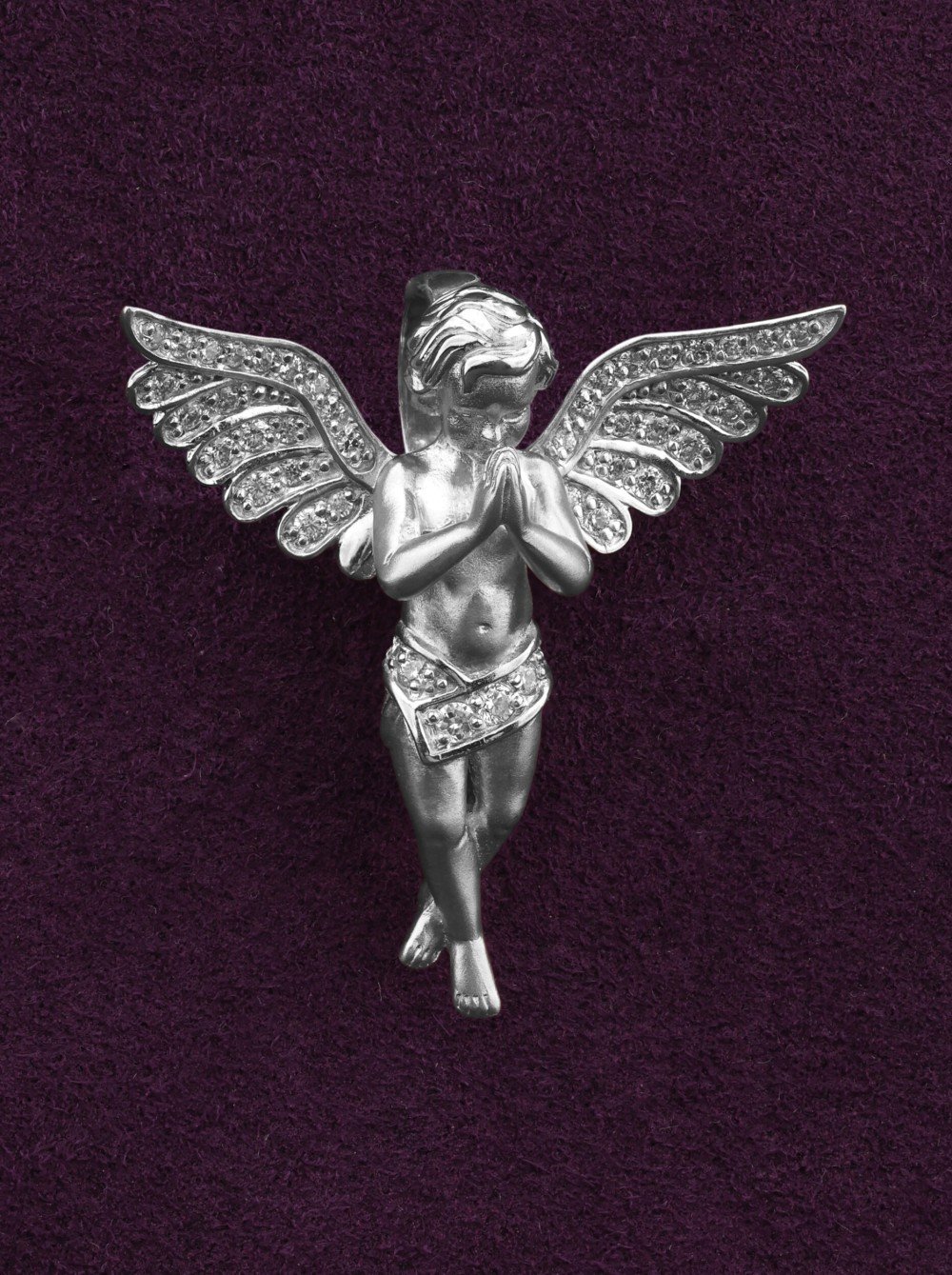 Подвеска из белого золота c фианитом