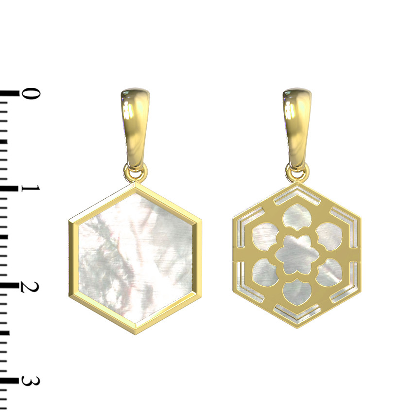 Подвеска из лимонного золота c перламутром