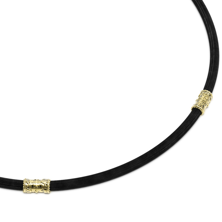 Шнурок шёлковый из лимонного золота c шёлковым шнурком