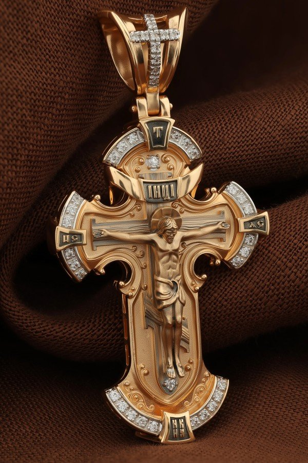 Крест из золота c фианитом