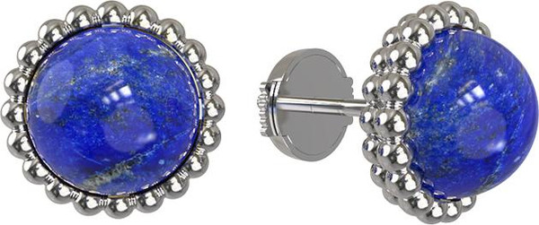 Серьги из белого золота c лазуритом