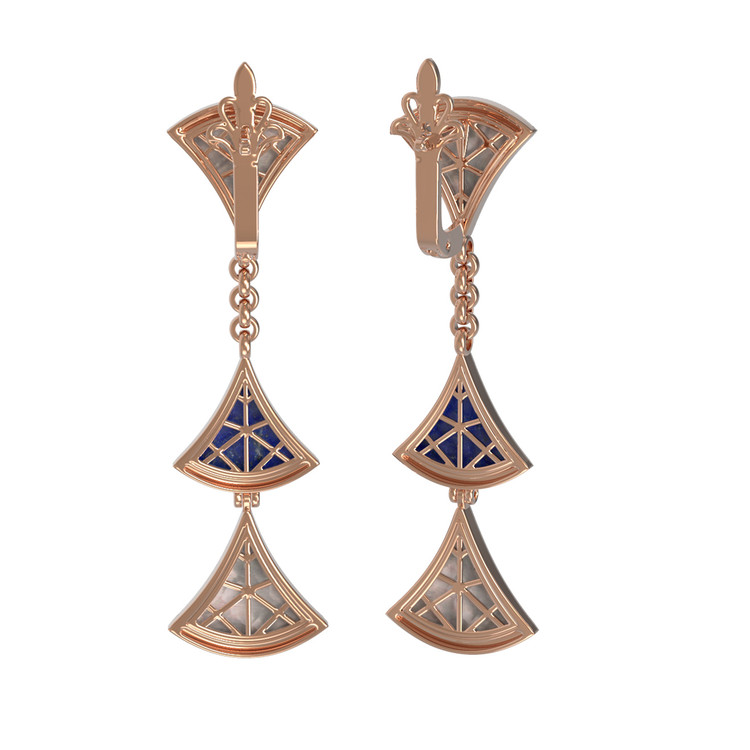 Серьги из золота c лазуритом и перламутром