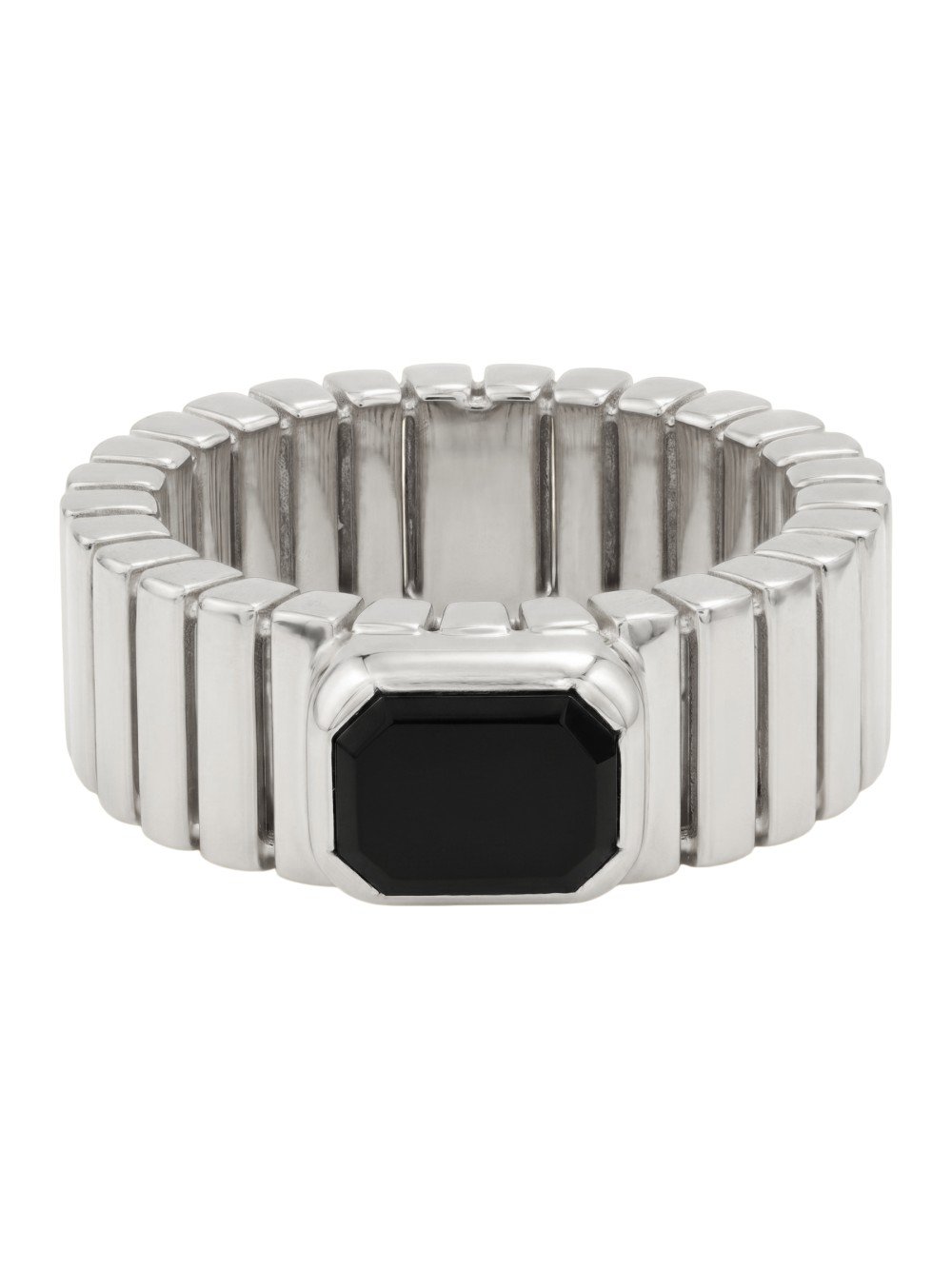 Кольцо из белого золота c ониксом