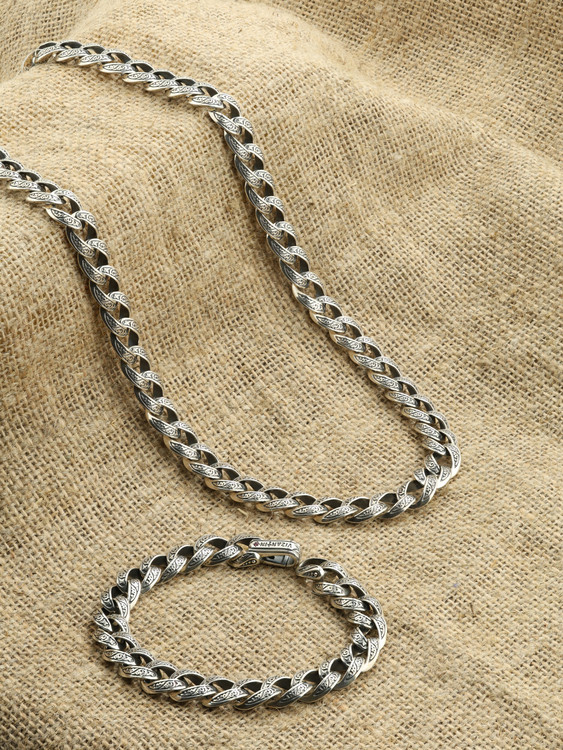 Цепь из серебра c рубином