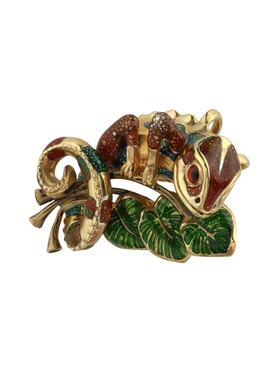 Подвеска из лимонного золота c эмаль и гранатом