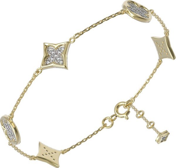 Браслет из лимонного золота c бриллиантами