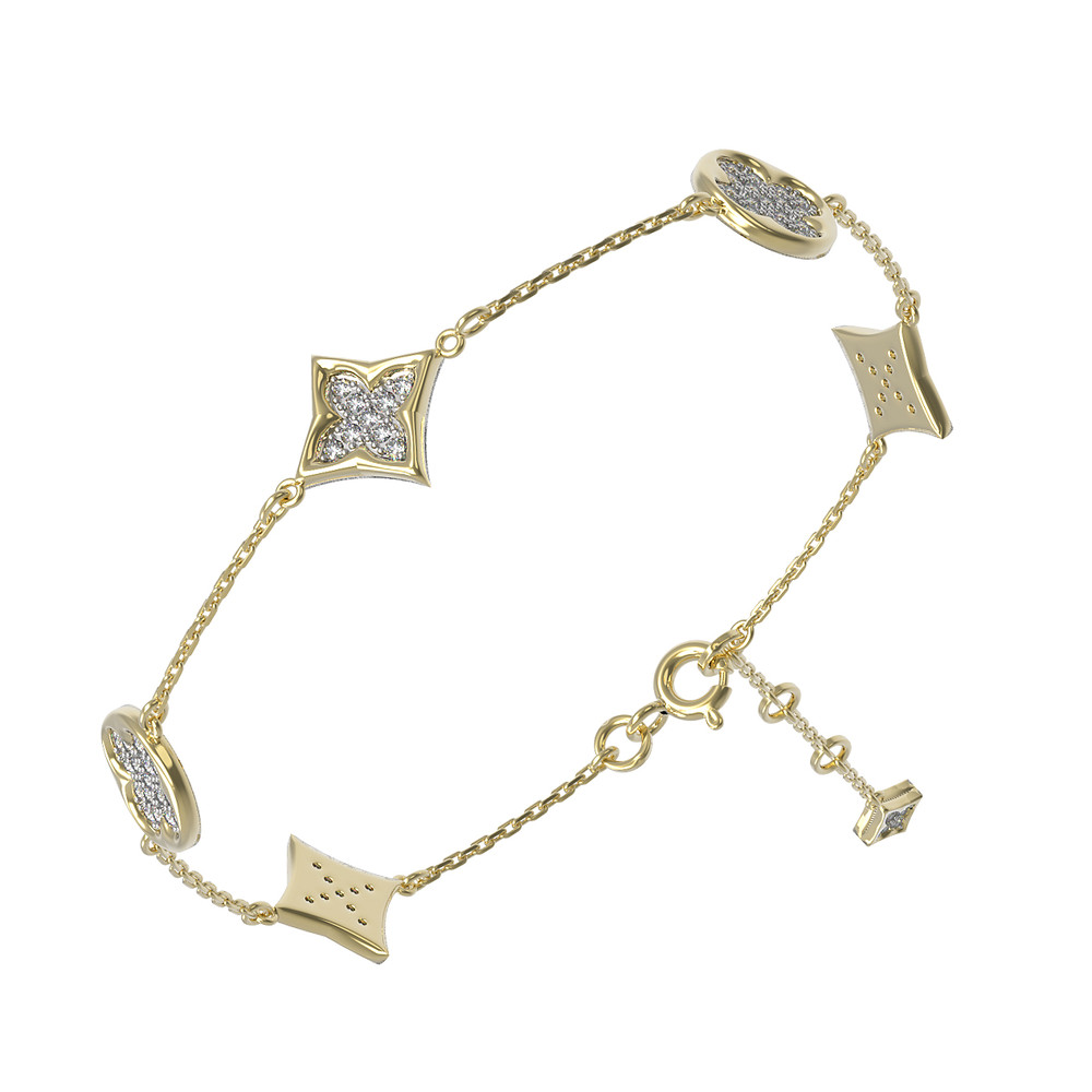 Браслет из лимонного золота c бриллиантами