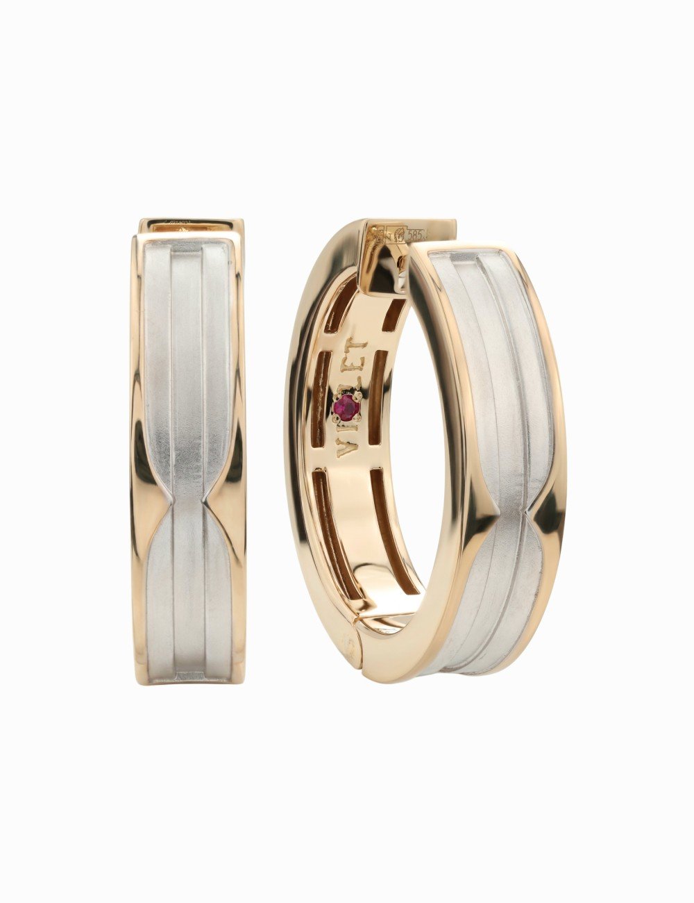 Серьги из золота c рубином