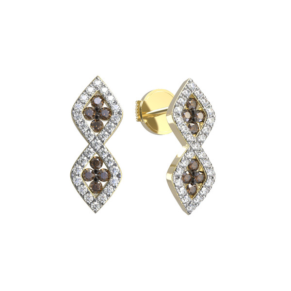 Серьги из лимонного золота c бриллиантами