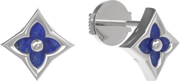 Серьги из белого золота c лазуритом
