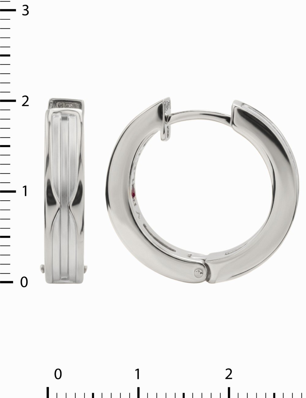 Серьги из белого золота c рубином