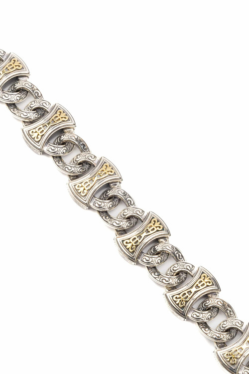 Браслет из серебра и золота c рубином