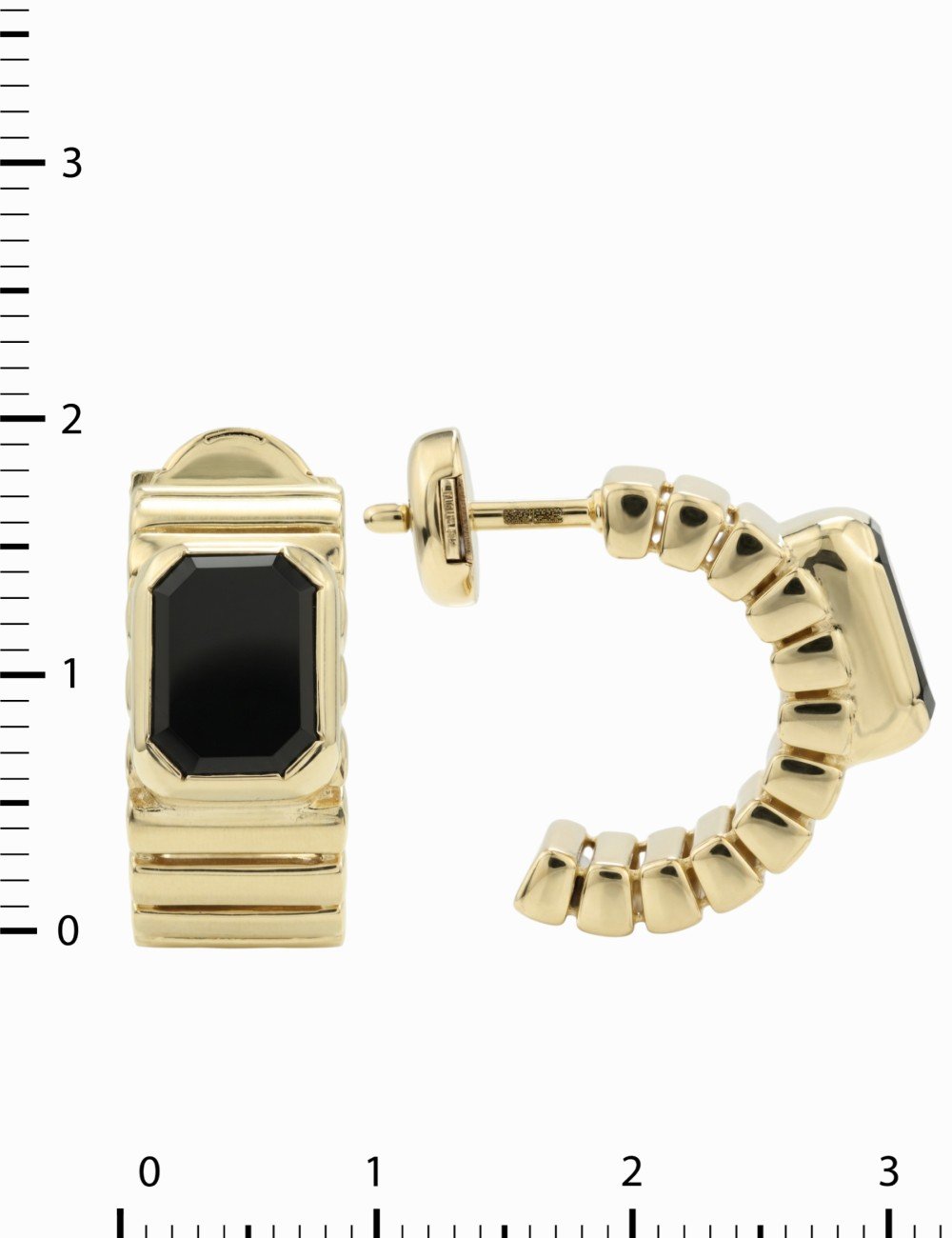 Серьги из лимонного золота c ониксом