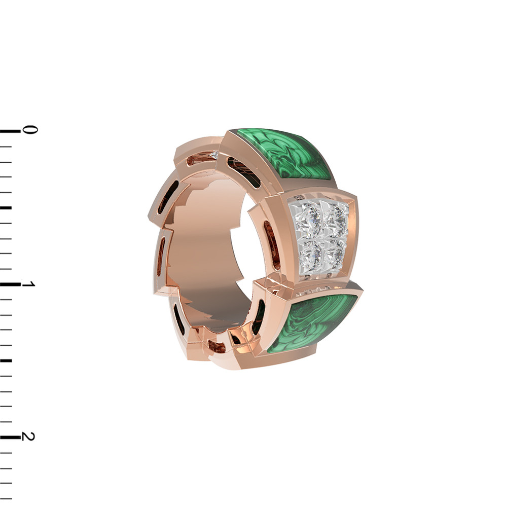 Подвеска из золота c бриллиантами и малахитом