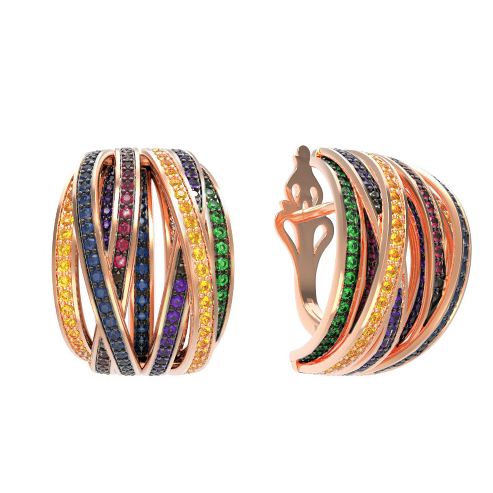 Серьги из золота c фианитом