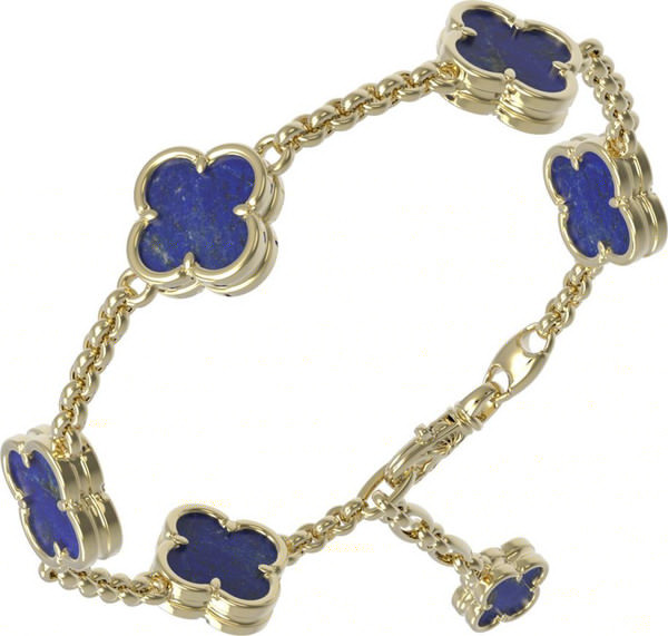 Браслет из лимонного золота c лазуритом