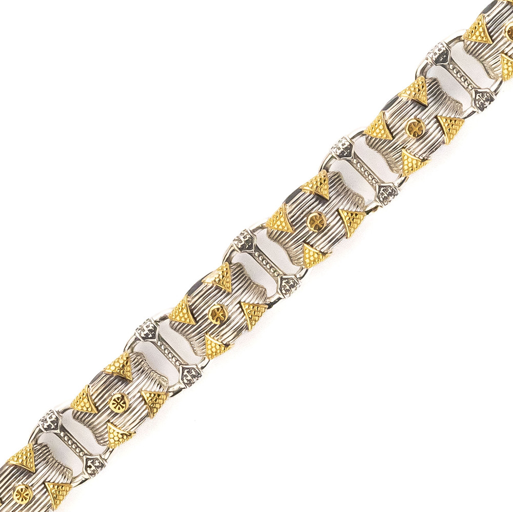 Браслет из серебра и золота c рубином