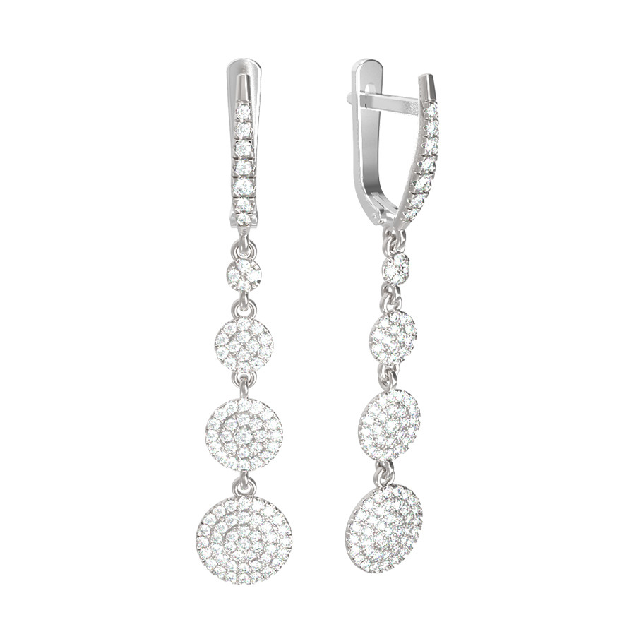 Серьги из белого золота c бриллиантами