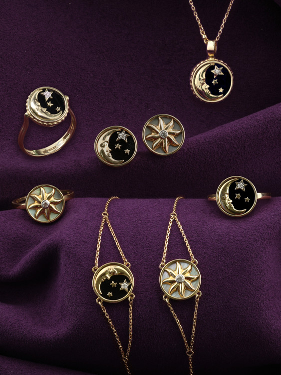 Браслет из лимонного золота c бриллиантами и ониксом