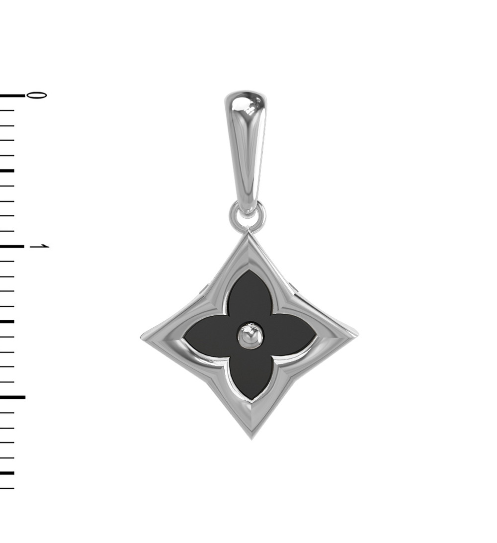 Подвеска из белого золота c ониксом