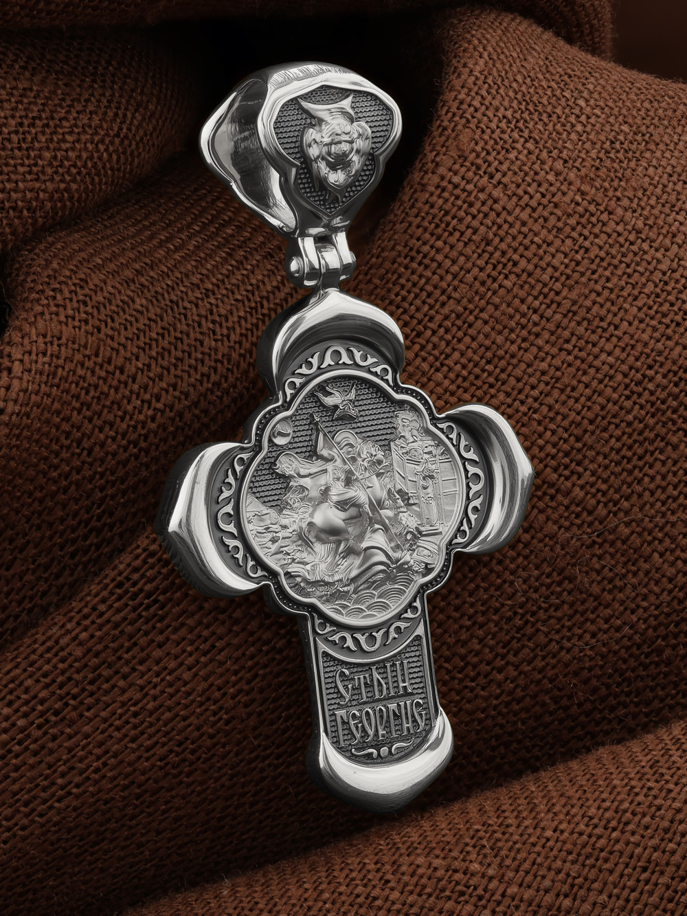 Крест из белого золота