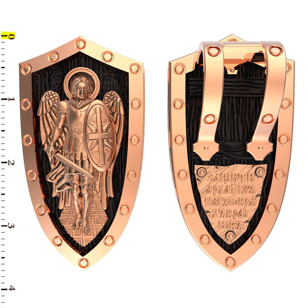 Образок из золота c эбеновым деревом