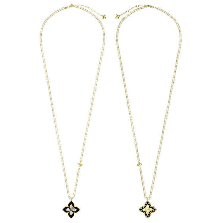 Колье из лимонного золота c бриллиантами и ониксом