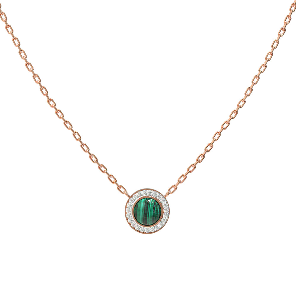 Колье из золота c бриллиантами и малахитом