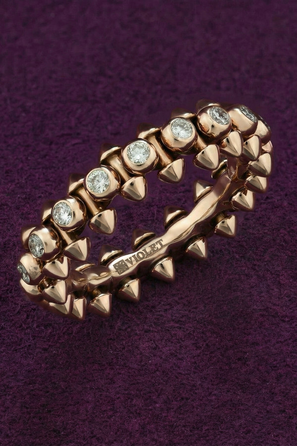 Кольцо из розового золота c бриллиантами