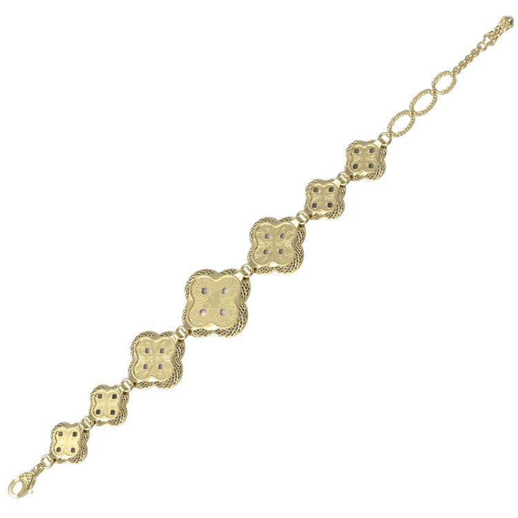 Браслет из лимонного золота c эмаль , жемчугом и перламутром