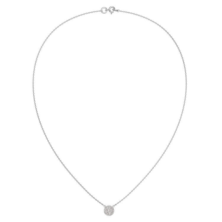 Колье из белого золота c бриллиантами и перламутром