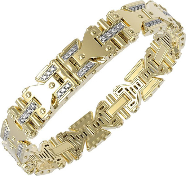 Браслет из лимонного золота c бриллиантами