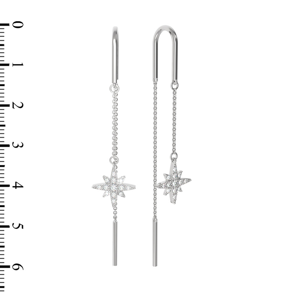 Серьги из белого золота c бриллиантами