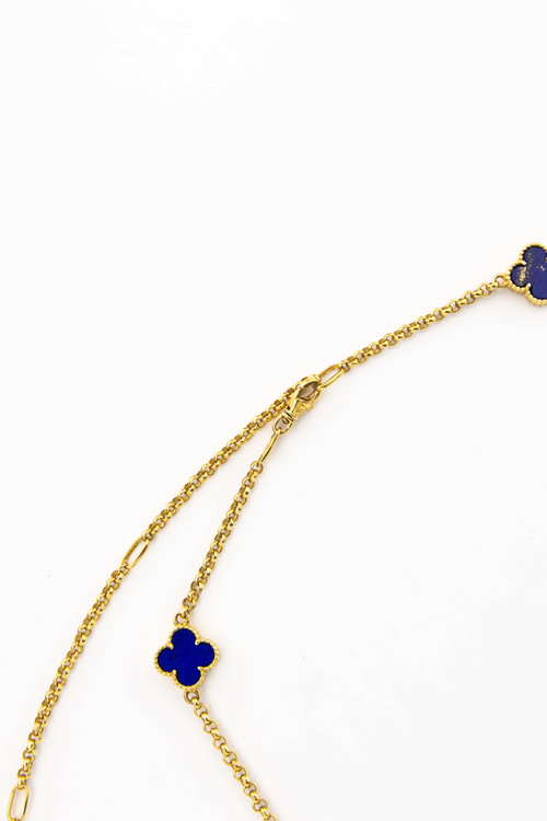 Колье из лимонного золота c лазуритом