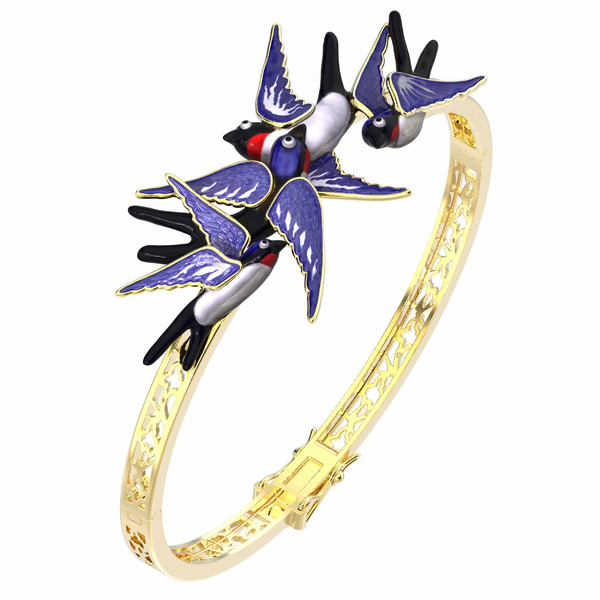 Браслет из лимонного золота c эмаль