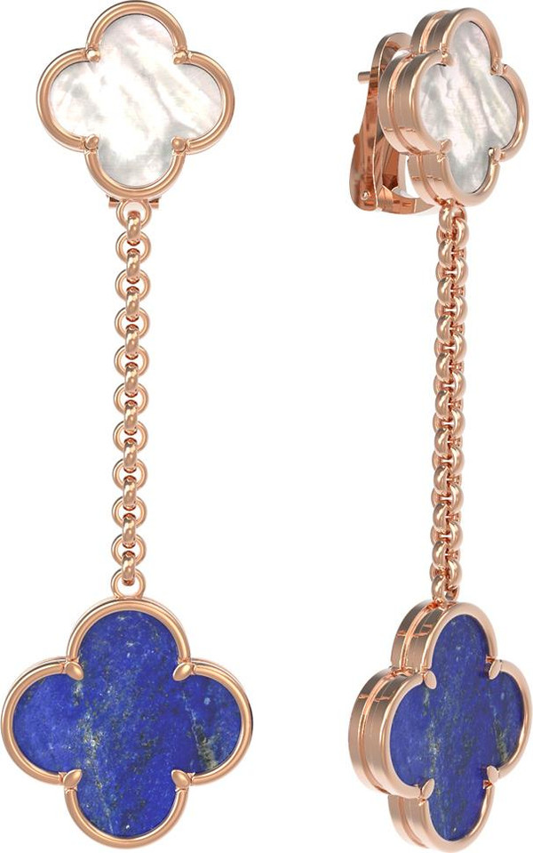 Серьги из золота c лазуритом и перламутром