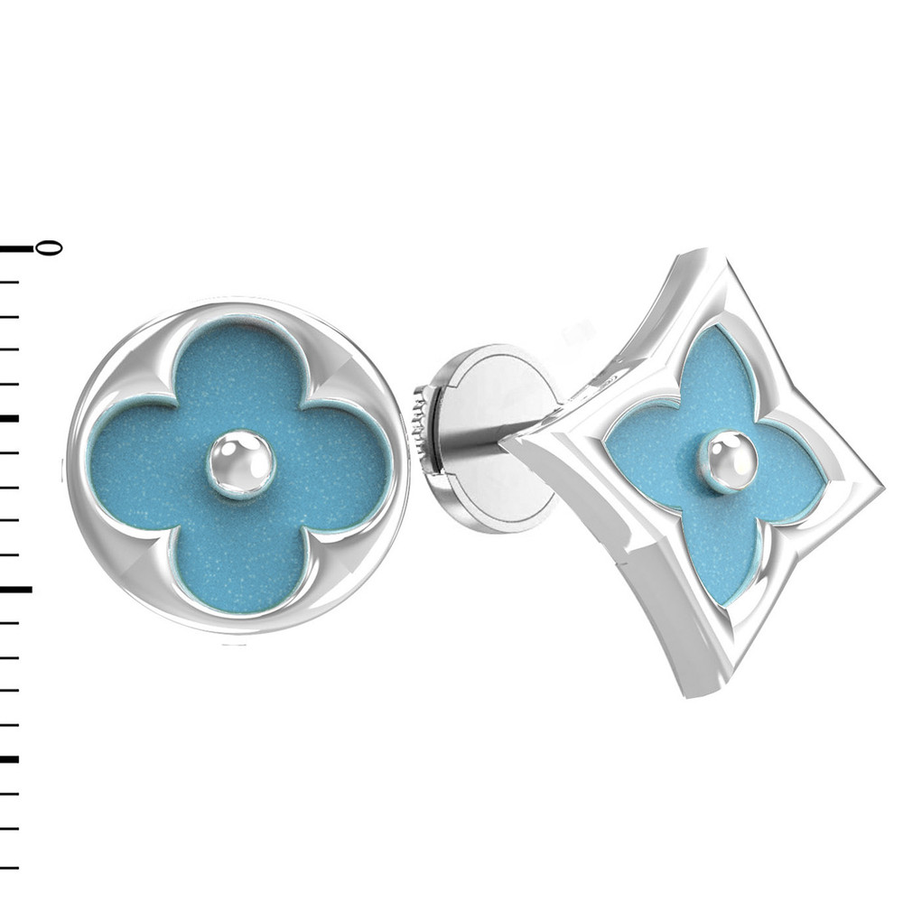 Серьги из белого золота c бирюзой