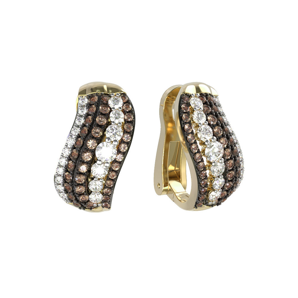 Серьги из лимонного золота c бриллиантами