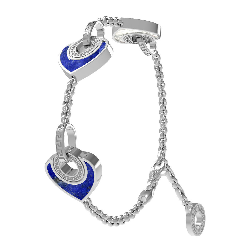 Браслет из белого золота c лазуритом и перламутром