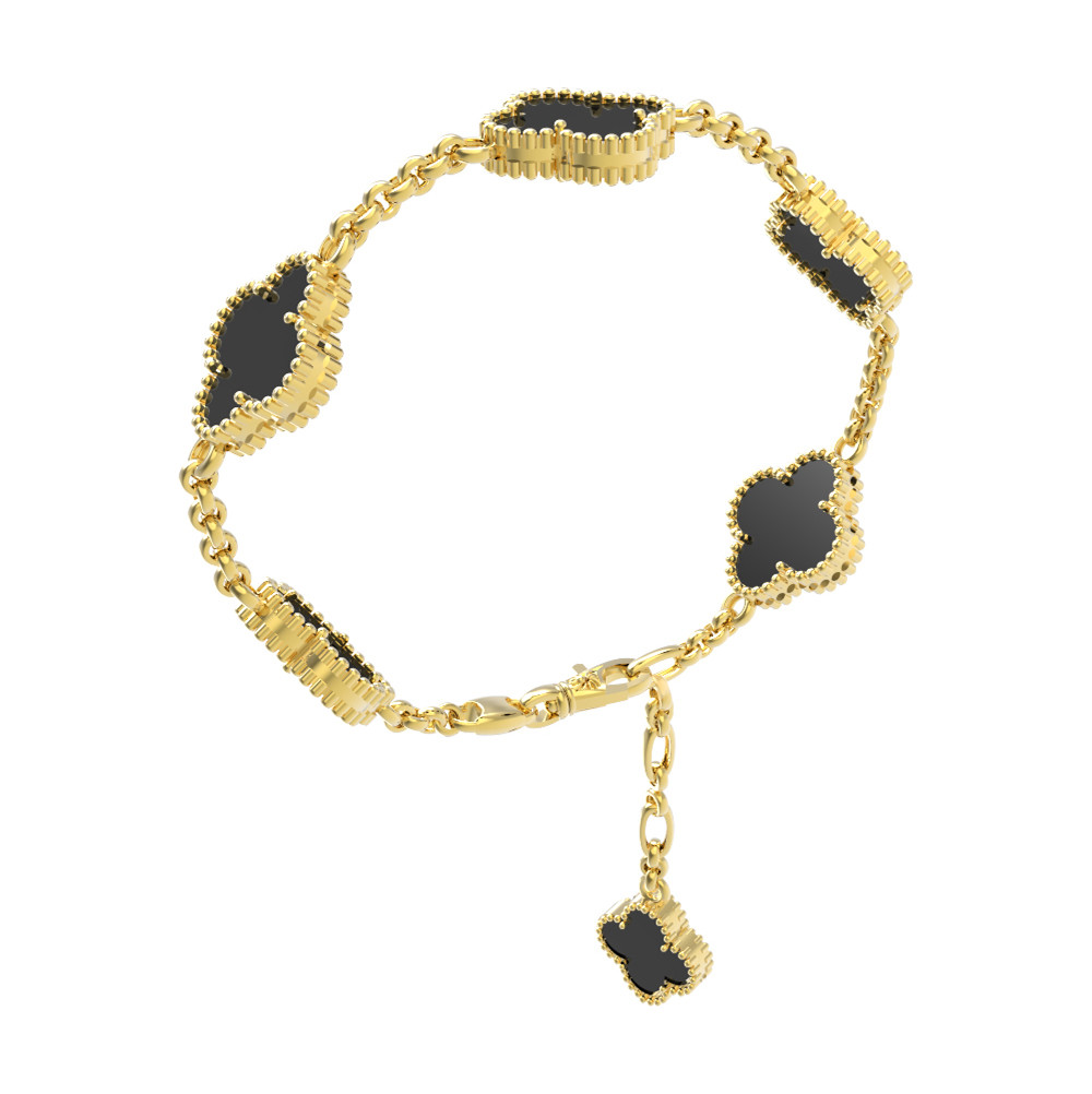 Браслет из лимонного золота c ониксом