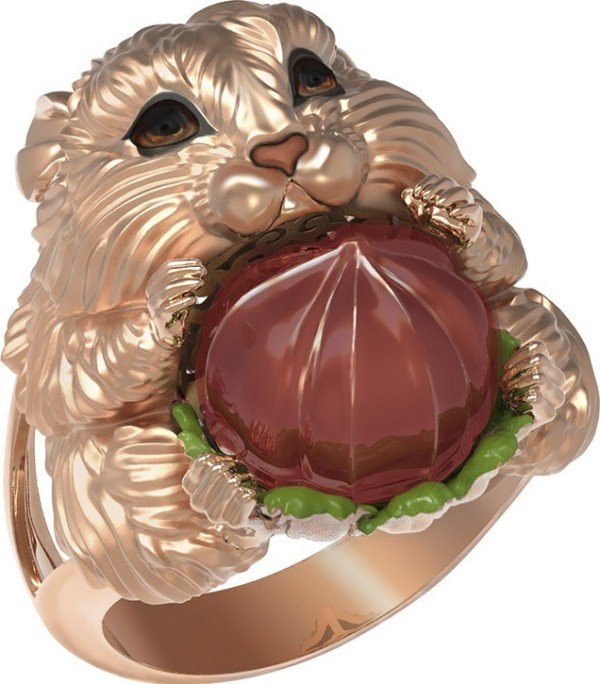 Кольцо из золота c эмалью