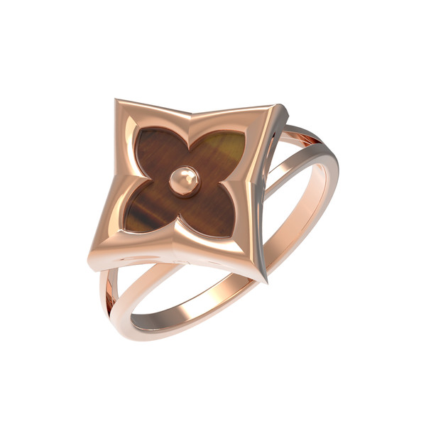 Кольцо из золота c тигровым глазом