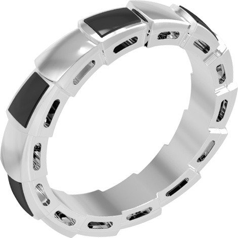 Кольцо из белого золота c ониксом