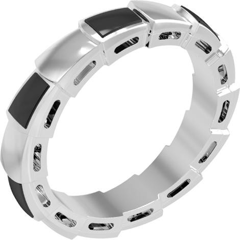 Кольцо из белого золота c ониксом