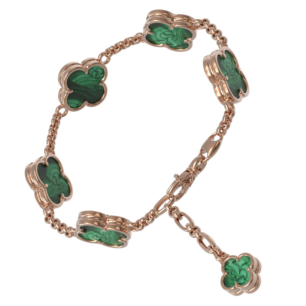 Браслет из золота c малахитом