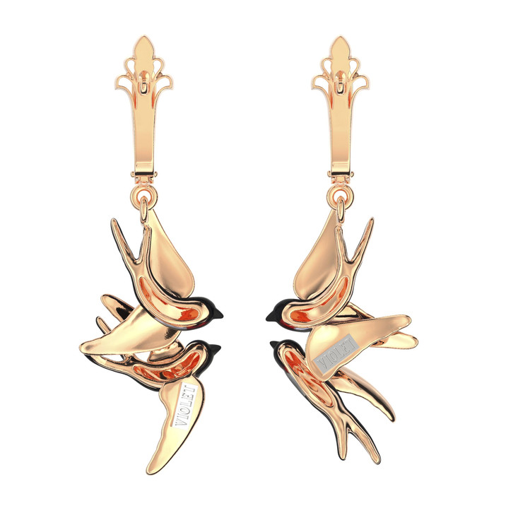 Серьги из золота c эмаль